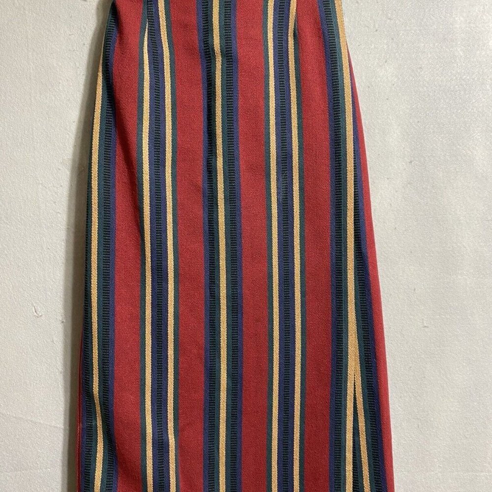 Ivory Coast Aztec Acuna Stripe Women 100% Cotton Tapestry Button Wrap Skirt Sz S